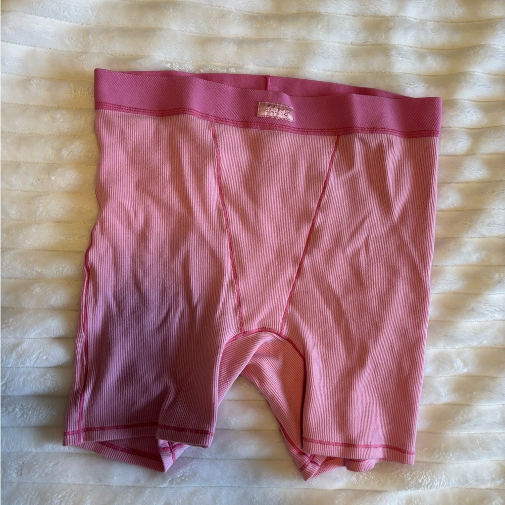 Pink Ribbed Boxer Shorts